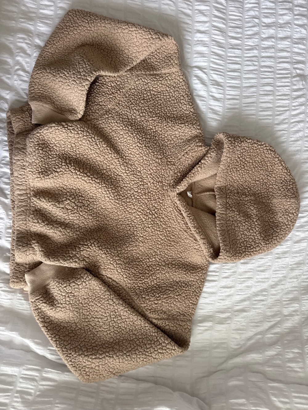 Cropped Sherpa Pull Over Hoodie